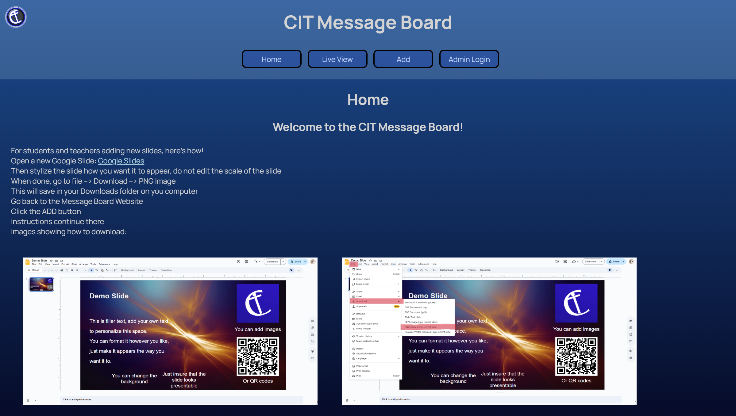 CIT Message Board Preview