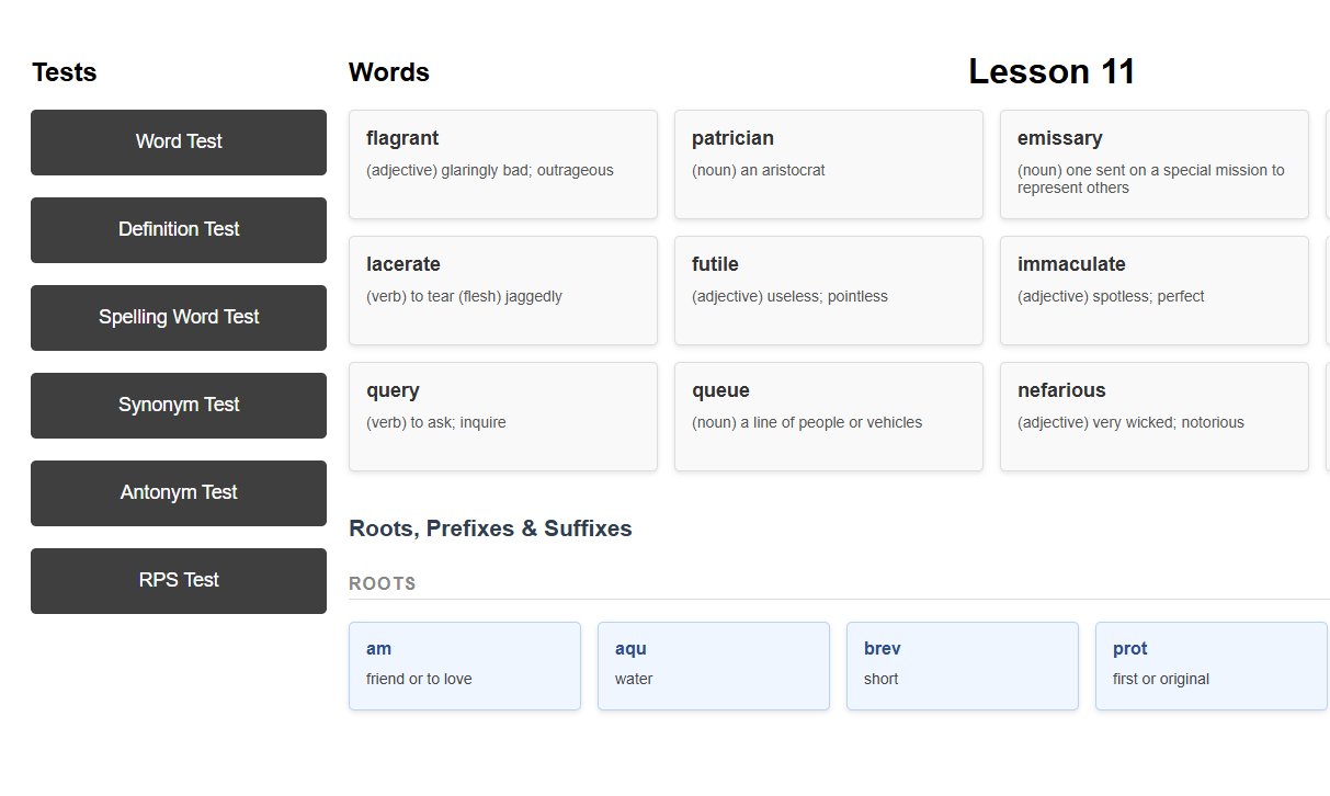 Vocab App Preview